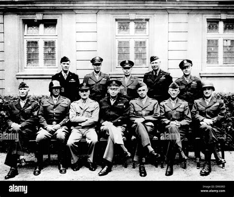 Senior American Military Officers During World War Ii Seated Left To