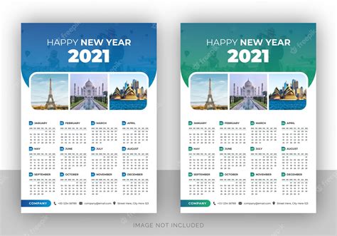 Premium Vector Single Page Colorful Travel Agency Wall Calendar