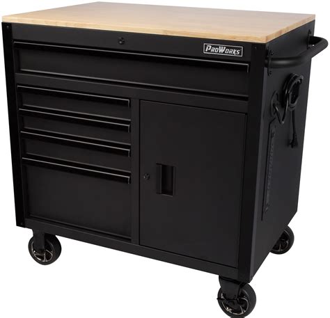 Proworks 5 Drawer 1 Door Tool Chest Workbench With Solid Wood Top