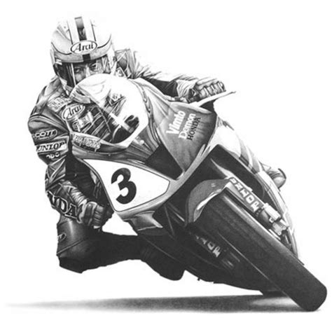 Joey Dunlop Biker Photography Bike Sketch Cafe Racer Motorcycle