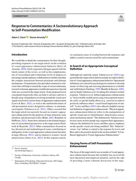 Response To Commentaries A Socioevolutionary Approach To Self