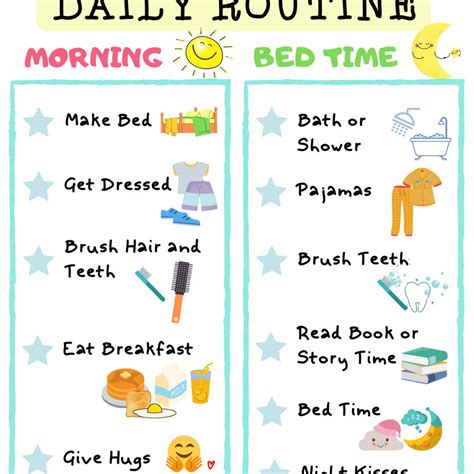 Morning And Bedtime Daily Routine Pdf Printable Morning And Bedtime