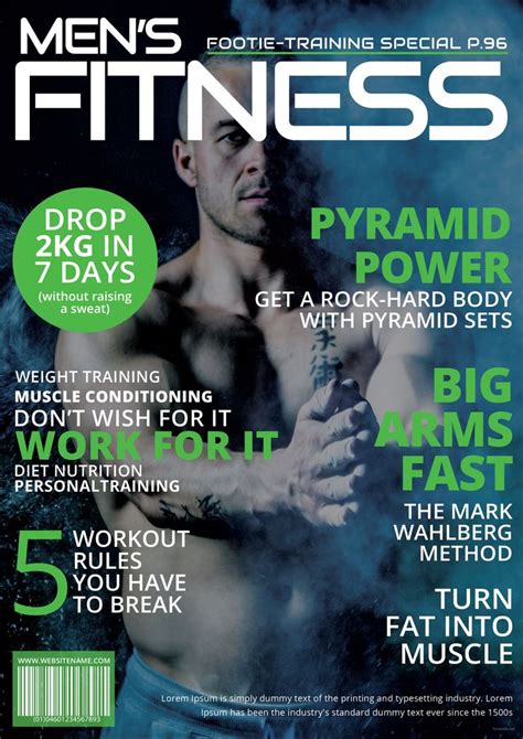Mens Fitness Magazine Cover Template Free Publisher