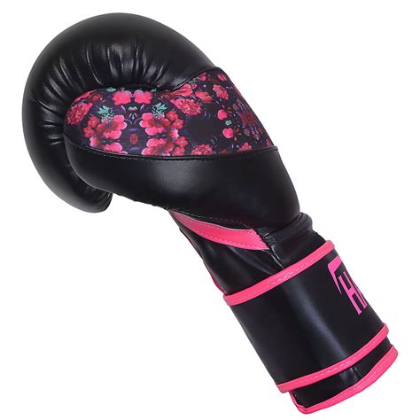 Hawk Pink Boxing Gloves Ladies Womens Flowers Girls Leather Training