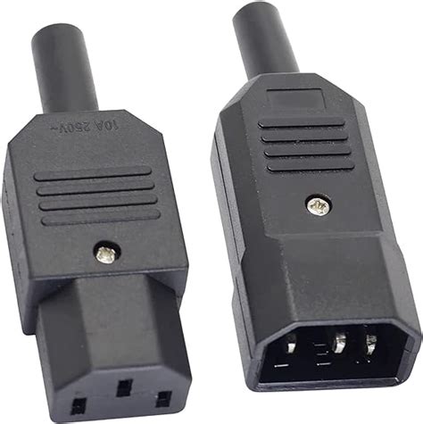 Lrmys 1 Pair C13c14 Power Connector Iec320 Ac 250v 10a 3 Pin Brass