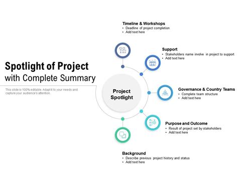 Spotlight Of Project With Complete Summary Templates Powerpoint