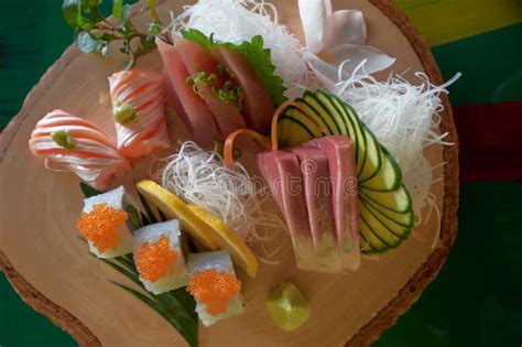 Sashimi Set Of 3 Different Raw Fishes Stock Image Image Of Perfect