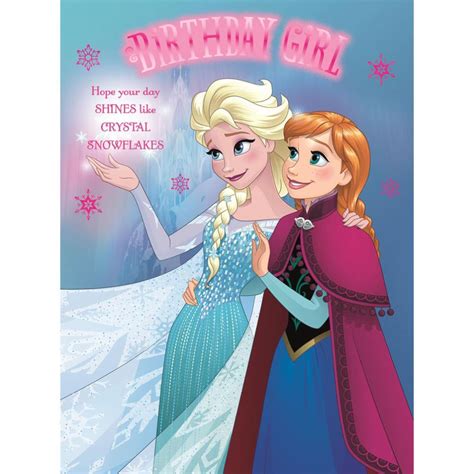 Create a personalized birthday card printed by papier on high quality paper. Birthday Girl Disney Frozen Large Birthday Card (25462210) - Character Brands