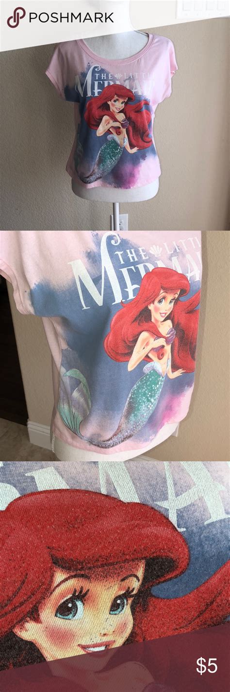 Disney Little Mermaid Crop Top Pink Disneys The Little Mermaid Cropped