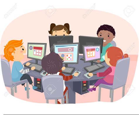 Students Using Computers Clipart Free Images At Vector