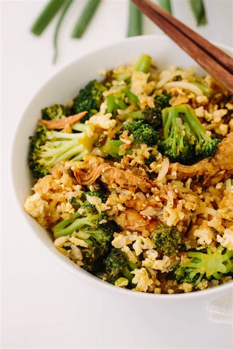 Shredded Chicken And Broccoli With Daikon Fried Rice Inspiralized