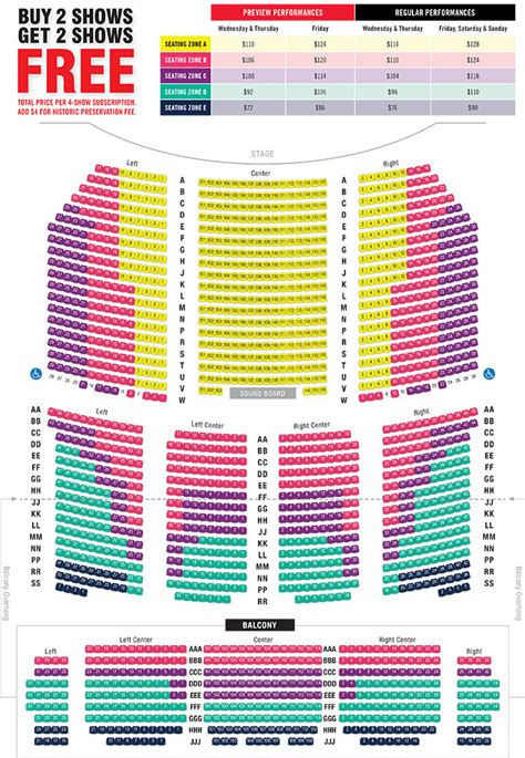 Broadway Seating Map The Paramount Theatre Aurora Il