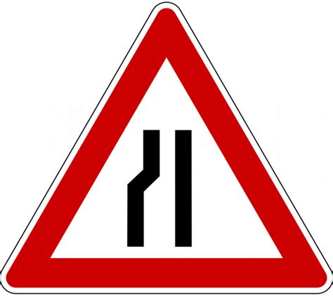Narrow Road Warning Road Sign Pnglib Free Png Library