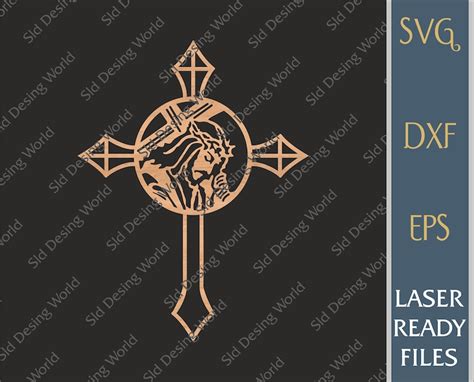 Jesus And Cross Laser Cut File Vector File For Laser Cutting Etsy
