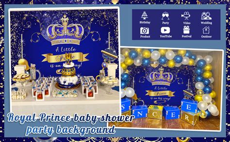 Avezano Royal Prince Baby Shower Backdrop For Party