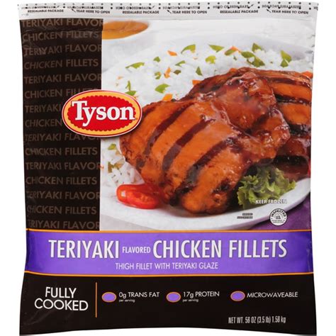 Tyson® Grilled And Ready® Fully Cooked Grilled Teriyaki Chicken Thigh Fillets 56 Oz Frozen