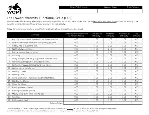 The Lower Extremity Functional Scale Pdf Download