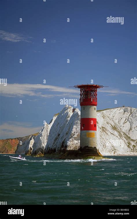 The Needles Lighthouse Isle Of Wight England Uk Stock Photo Alamy