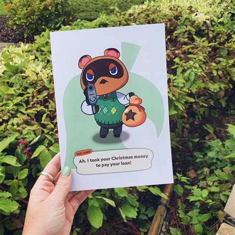 Animal Crossing Tom Nook Christmas Card Funny A5 Christmas Card