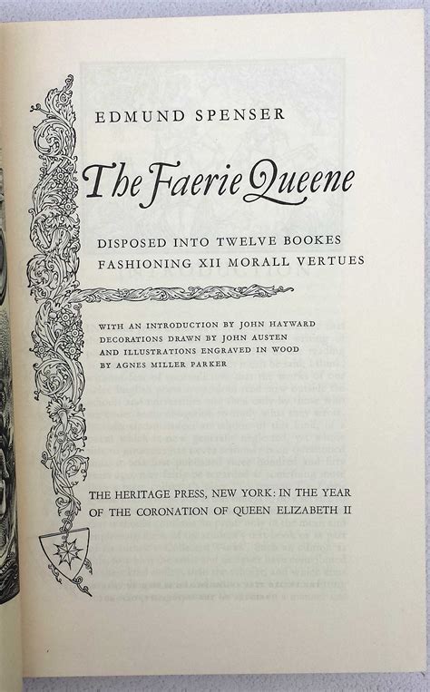 Edmund Spenser 1953 The Faerie Queene Coronation Edition Heritage