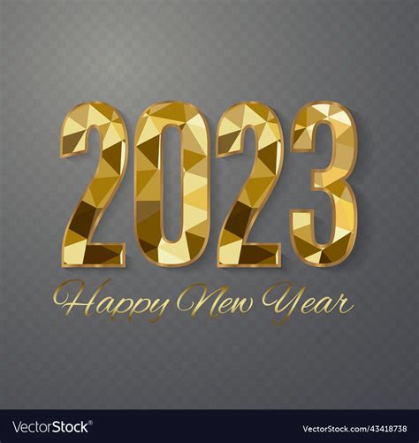 2023 Happy New Year Banner Sparkling Gold Star Vector Image