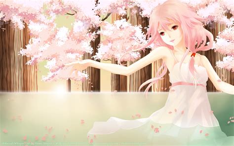 Wallpaper Illustration Anime Girls Cherry Blossom Pink Spring Guilty Crown Yuzuriha