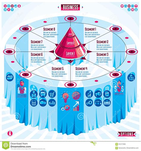 Creative Infographics Elements Concept 3d Table With Layered Pyramid