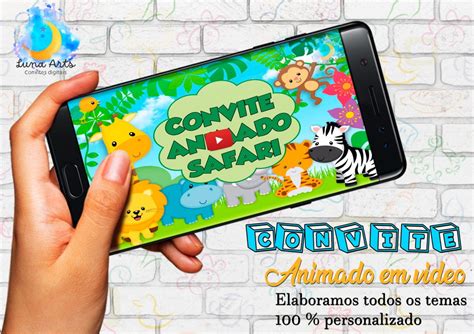 Convite Animado Safari Elo7 Produtos Especiais