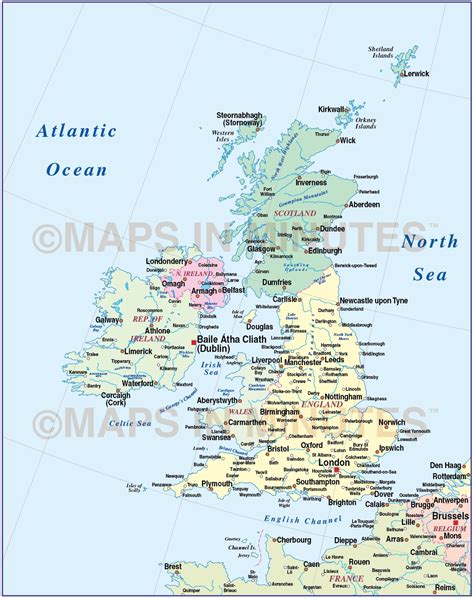 Digital Vector British Isles Uk Map Simple Ezread Country Level