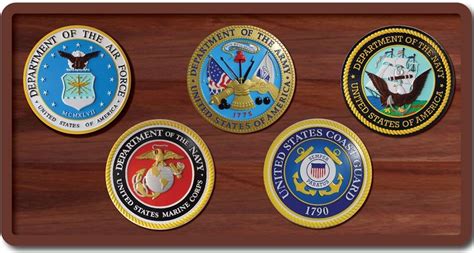 Carved 3d Painted Wood Bronze Brass Silver Military Plaques