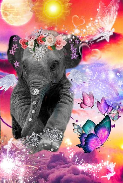 Love More Elephants Animals Art Bonito Colorful Cute Elephant