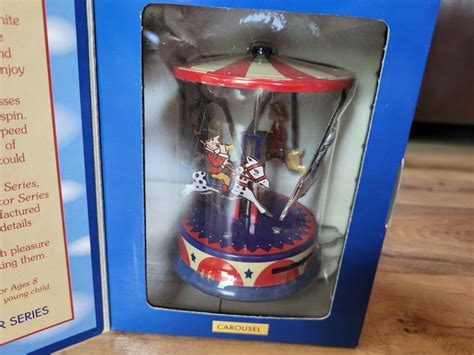 Schylling Tin Pull And Spin Carousel Toy Ebay