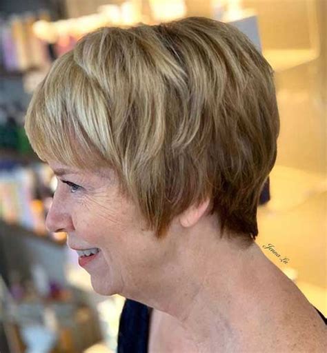 Changes in hair color typically occur naturally as people age, eventually turning the hair gray and then white. 30 Latest Short Hairstyles for Women Over 60 - Short Haircuts