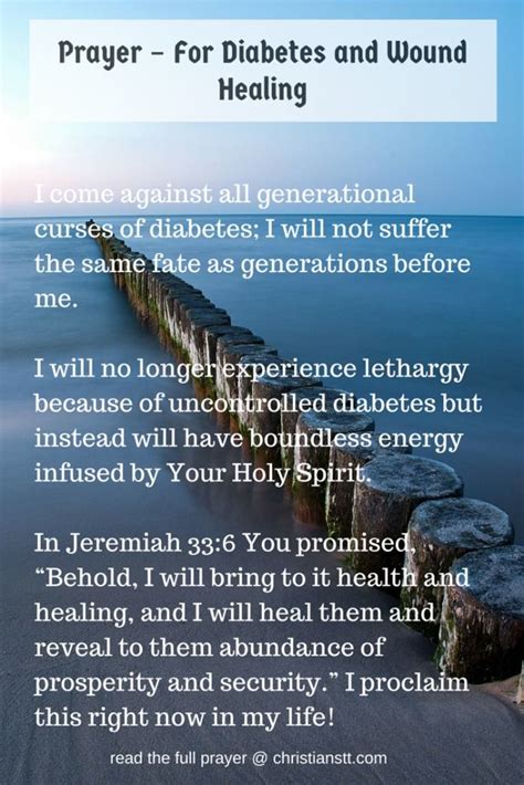Prayer For Diabetes And Wound Healing PRAYER Prayers For Healing Prayers Healing Scriptures
