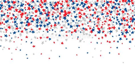 Seamless Pattern With Blue Red White Stars Stock Illustration