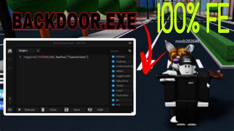 Pastebin Backdoorexe Script 100 Fe Roblox Script Youtube