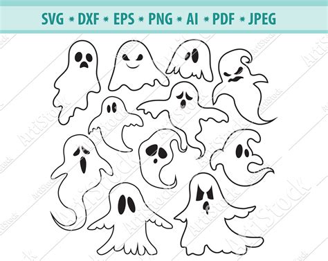 Cute Halloween Party Ghosts Svg Halloween Cut File Ghosts Svg Kids