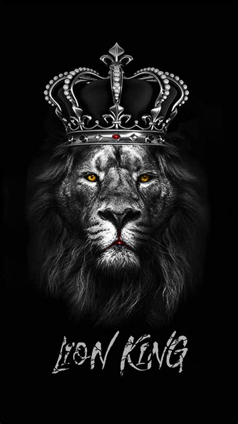 Lion King 2019 Animal Black Crown King Lion Hd Phone Wallpaper