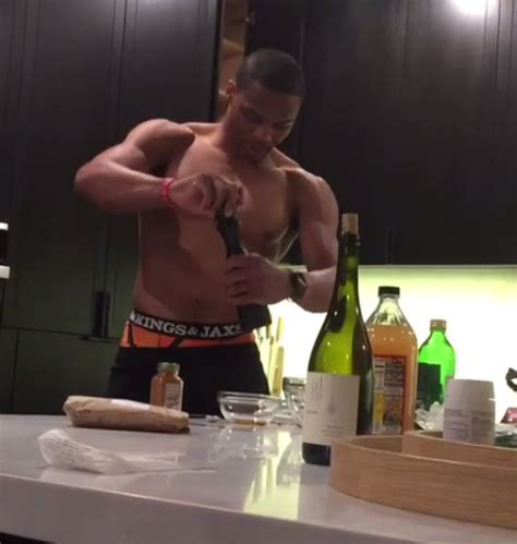 A Shirtless Russell Westbrook Trying To Prepare Dinner For Wife Nina Is Relationshipgoals