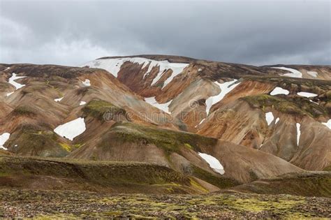 Beautiful Iceland Landscape Landmannalaugar Stock Image Image Of