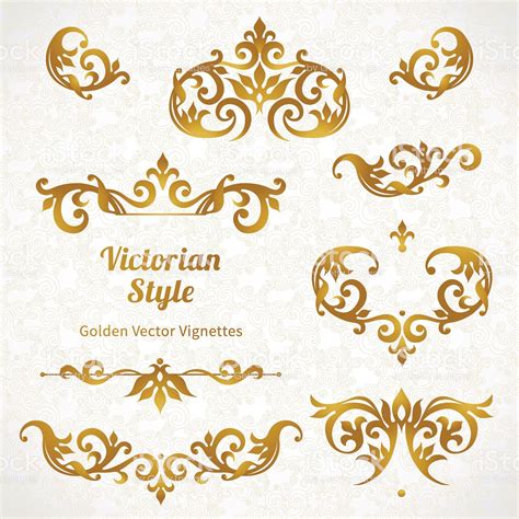 Vector Set Of Vintage Ornaments In Victorian Style Ornate Element