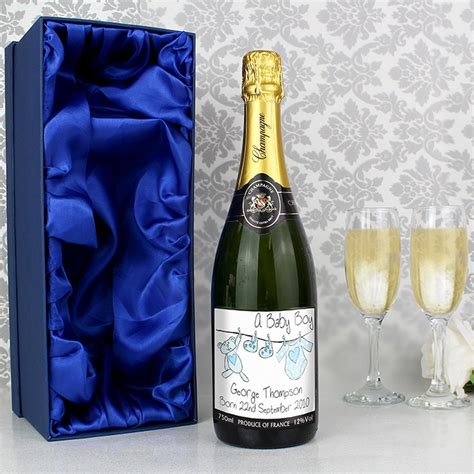 Buy champagne gifts, gift sets, and luxury gift bottles. Personalised New Baby Boy Champagne & Gift Box | Love My Gifts