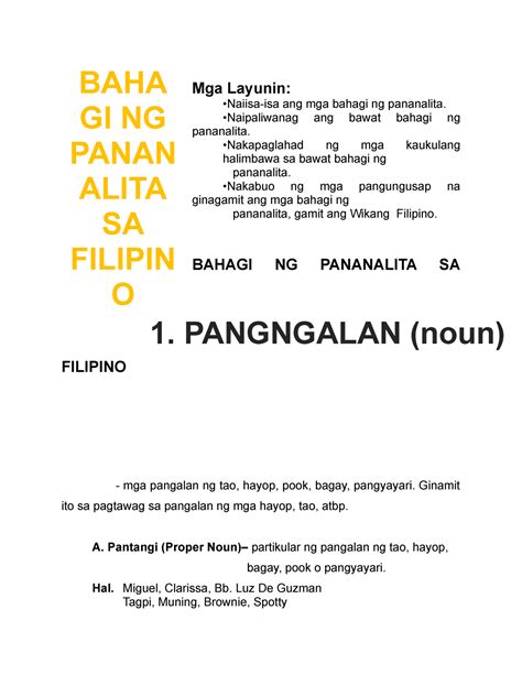 Bahagi Ng Pananalita Chart Mga Bahagi Ng Pananalita A Vrogue Co