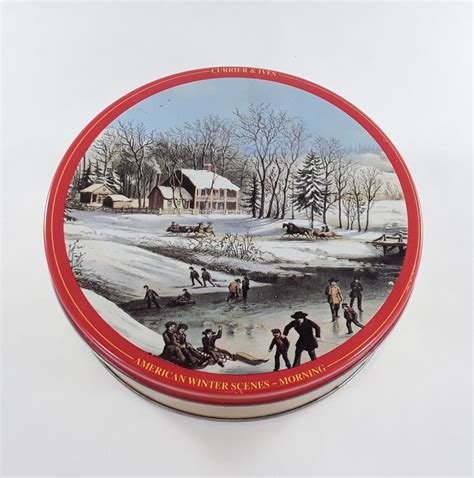 Candy Tin Currier And Ives American Winter Scenes Morning Currier And