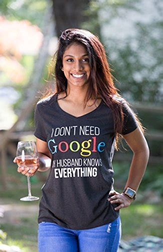 My Husband Knows Everything Wife Womens V Neck T Shirt Vneckl