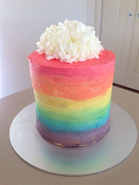 Rainbow Frosting Birthday Cake Aria Art
