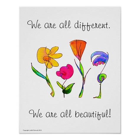 We Are All Different And Beautiful Diversity Poster Size Small Gender