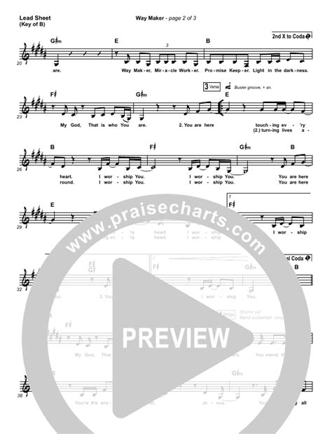 Way Maker Sheet Music Pdf Sinach Praisecharts