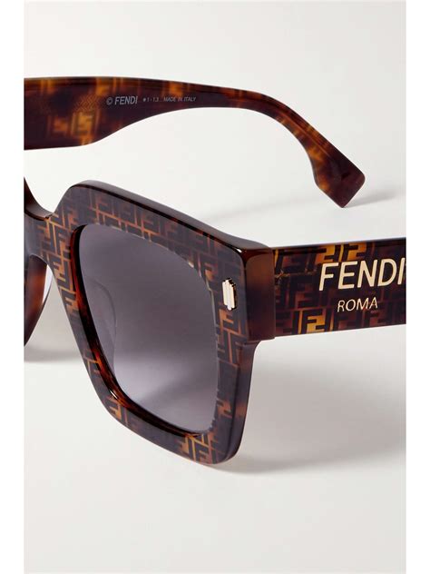 Fendi Eyewear Roma Oversized Square Frame Tortoiseshell Acetate Sunglasses Net A Porter