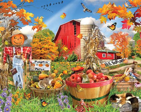 1000 Piece Jigsaw Puzzle Fall At The Farm White Mountain Puzzles